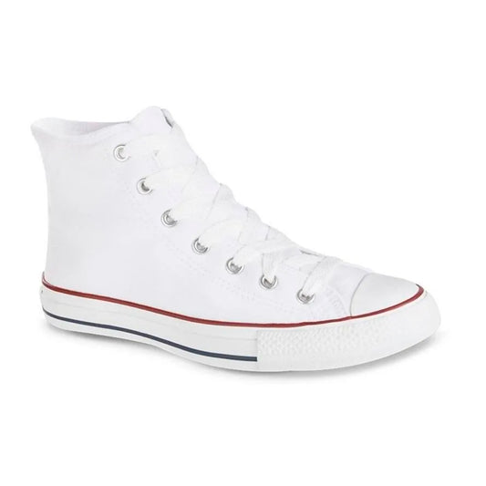 🏆 Tenis Bota Discovery Blanco linea roja Croydon en Lona – Modelo Alto Colegial