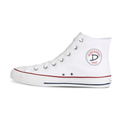 🏆 Tenis Bota Discovery Blanco linea roja Croydon en Lona – Modelo Alto Colegial