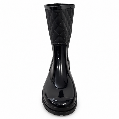 Botas de Caucho Impermeables para Mujer Elegantes y Antideslizantes Negro