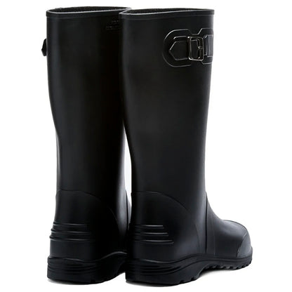 Botas de Lluvia Negras para Mujer 🌧️ Elegantes Impermeables Antideslizantes de Caucho con Hebilla – Moda y Protección