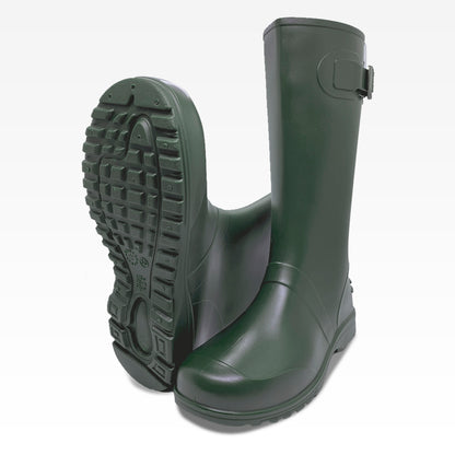 Botas de Lluvia Verde Militar para Mujer 🌧️ Elegantes Impermeables Antideslizantes de Caucho con Hebilla – Moda y Protección