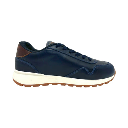 Tenis de Cuero para Hombre Azul resistente zapato industria nacional