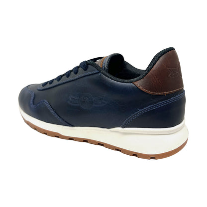 Tenis de Cuero para Hombre Azul resistente zapato industria nacional