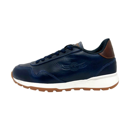 Tenis de Cuero para Hombre Azul resistente zapato industria nacional