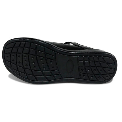 Zapatos colegiales Rojo tipo Mafalda con hebilla para niña en cuero 100% legítimo