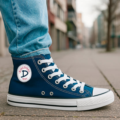 🏆 Tenis Bota Discovery Azul Croydon en Lona – Modelo Alto, Resistentes y Antideslizantes