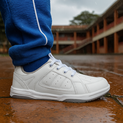 Tenis Colegiales Croydon Blanco Unisex – Comodidad, Resistencia y Estilo para el Día Escolar