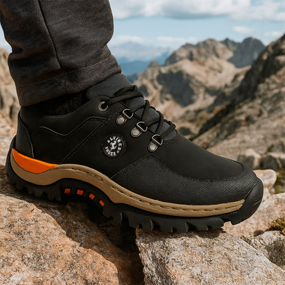 Zapatos Tenis Senderismo Hombre Cuero Cocido Antideslizante Resistentes y Cómodos