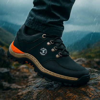 Zapatos Tenis Senderismo Hombre Cuero Cocido Antideslizante Resistentes y Cómodos