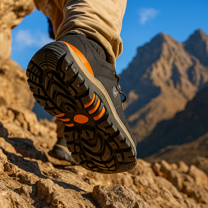 Zapatos Tenis Senderismo Hombre Cuero Cocido Antideslizante Resistentes y Cómodos