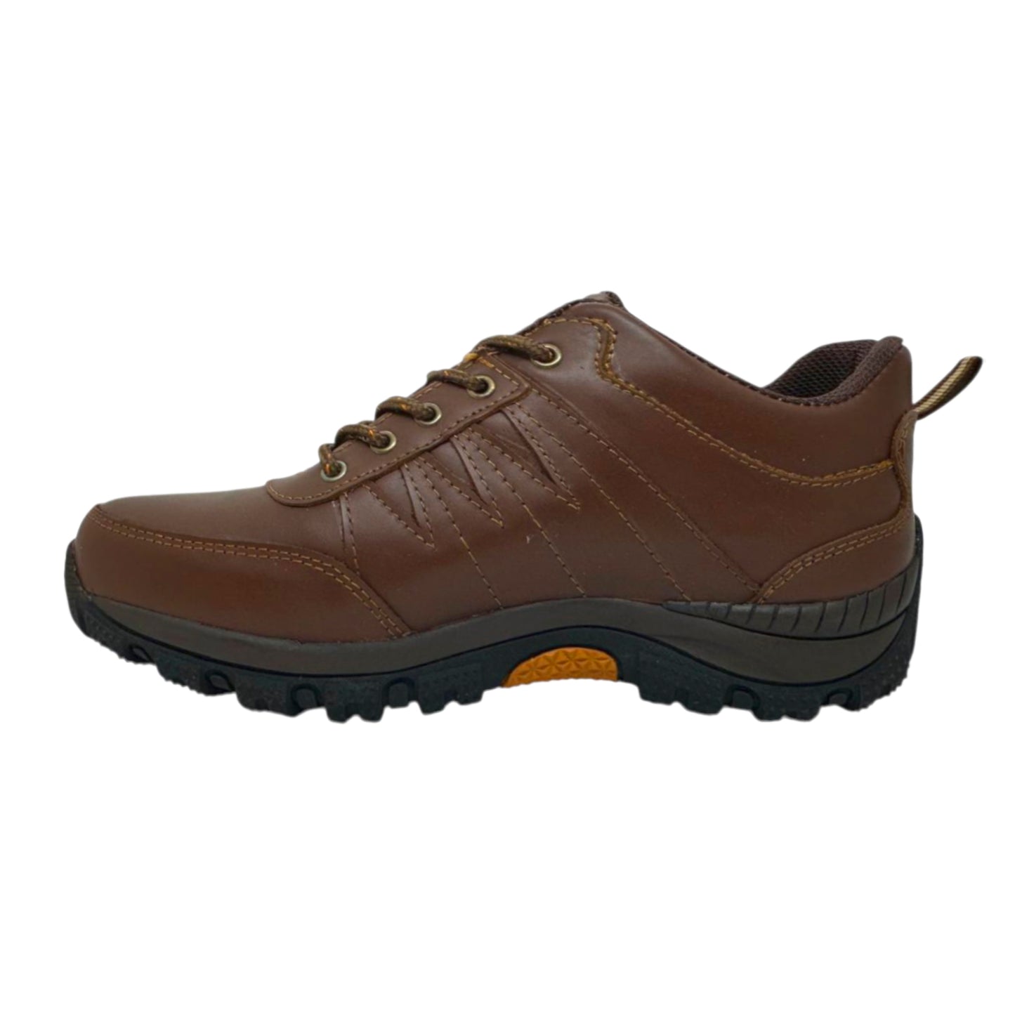 Zapato Todo Terreno Hombre Cuero Antideslizante Café TrekPro 👞🟤🛡️