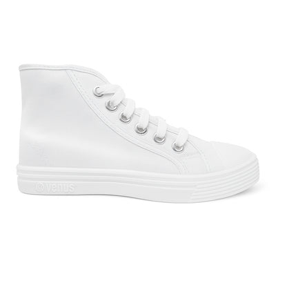 Tenis en Lona Blanco Tipo Bota Colegial Unisex Venus 👟 Resistentes, Cómodos y Duraderos