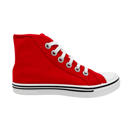 Tenis en Lona RojoTipo Bota Colegial Unisex Venus 👟 Resistentes, Cómodos y Duraderos – Calzado Escolar
