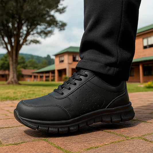 Zapato Tenis Colegial Negro Croydon Niño con Cordones | Elegancia y Durabilidad para el Colegio