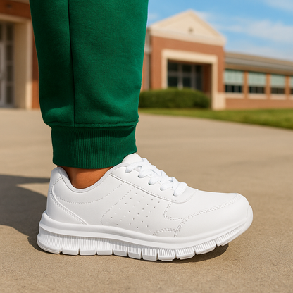 Tenis Colegiales Croydon Blanco | Comodidad, Resistencia y Calidad para el Día Escolar