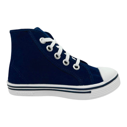 Tenis en Lona Azul Tipo Bota Colegial Unisex Venus 👟 Resistentes, Cómodos y Duraderos – Calzado Escolar