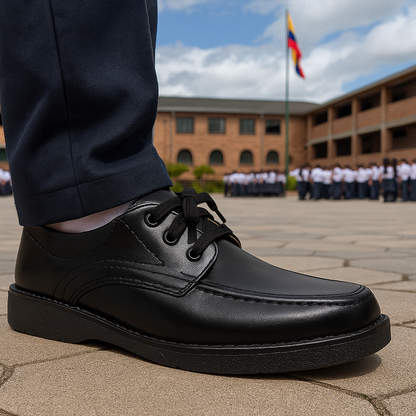 Zapatos colegiales negros en cuero legítimo para niño y niña | Antideslizantes, duraderos y cómodos