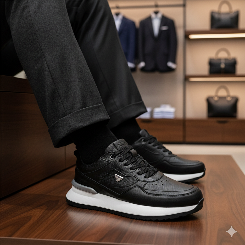 Zapato En Cuero Semiformal Para Hombre Estervi Torino Lite Color Negro👞🧔✨