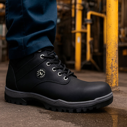 🥾 BOTAS SHOES NEGRAS 100% CUERO GENUINO PARA HOMBRE 👞 RESISTENTES 💪 ANTIDESLIZANTES 🛡️ HECHO EN COLOMBIA 🇨🇴 (Copia)