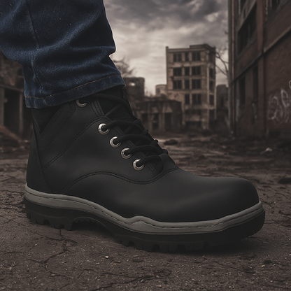 🥾 BOTAS SHOES NEGRAS 100% CUERO GENUINO PARA HOMBRE 👞 RESISTENTES 💪 ANTIDESLIZANTES 🛡️ HECHO EN COLOMBIA 🇨🇴