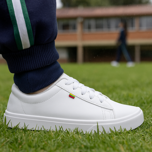 Tenis Colegiales Unisex Blancos “Pisahuevos” Venus | Tradición, Durabilidad y Comodidad Escolar